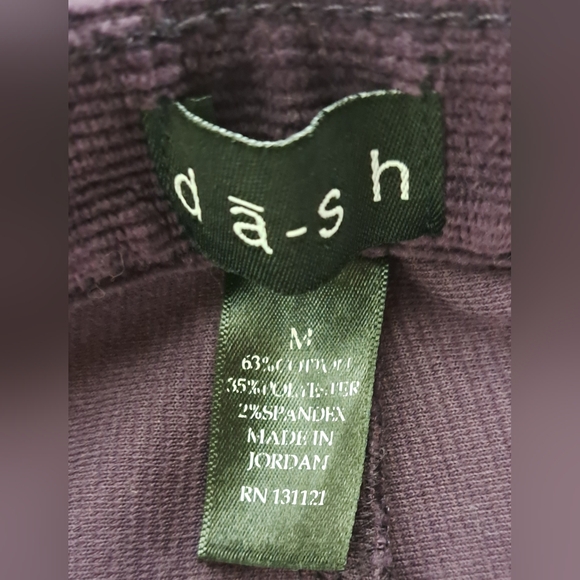 Dash M Stretch Corduroy Pull On Pants Elastic Waist Straight Slim Purple - Picture 3 of 4